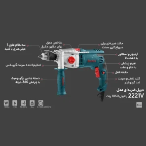 دریل چکشی رونیکس مدل 2221